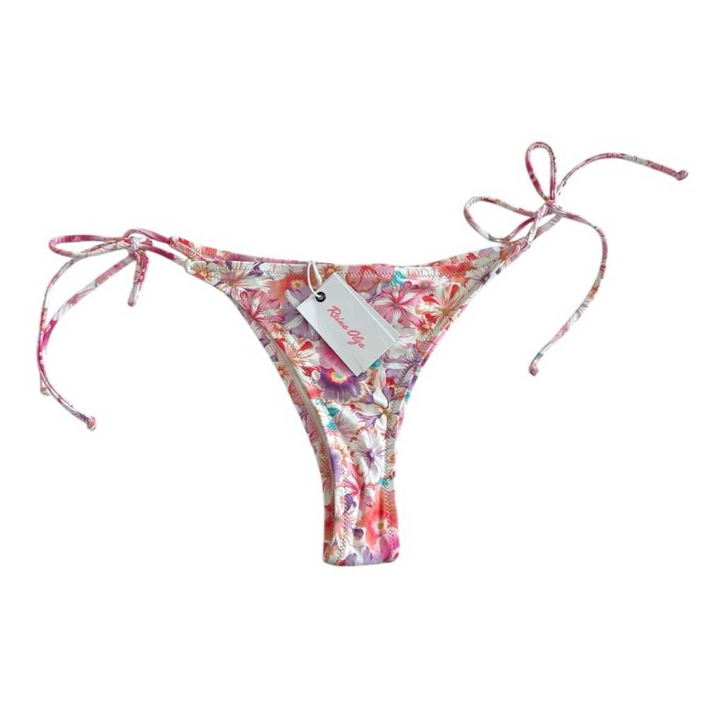 Reina Olga Pink Floral Bikini Bottoms L